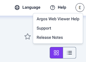 Help menu in the upper right of the interface.
